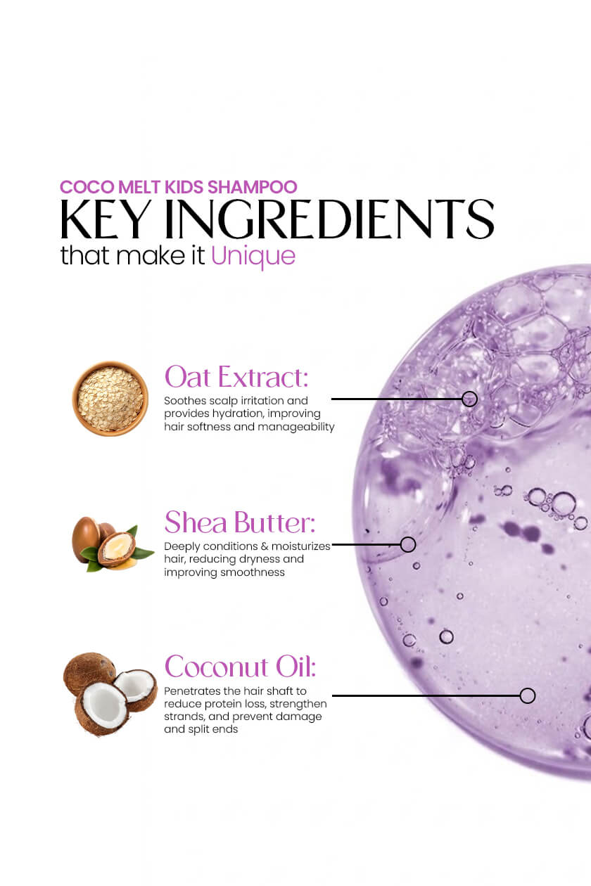 Coco Melt Kids Shampoo for Gentle Hair Care with Coconut