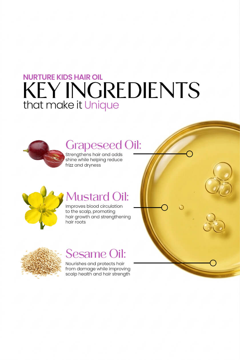 Nurture Kids Hair Oil for Soft Strong Hair Care