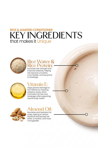 Rice & Almond Conditioner – Deep Moisture for Dry Hair