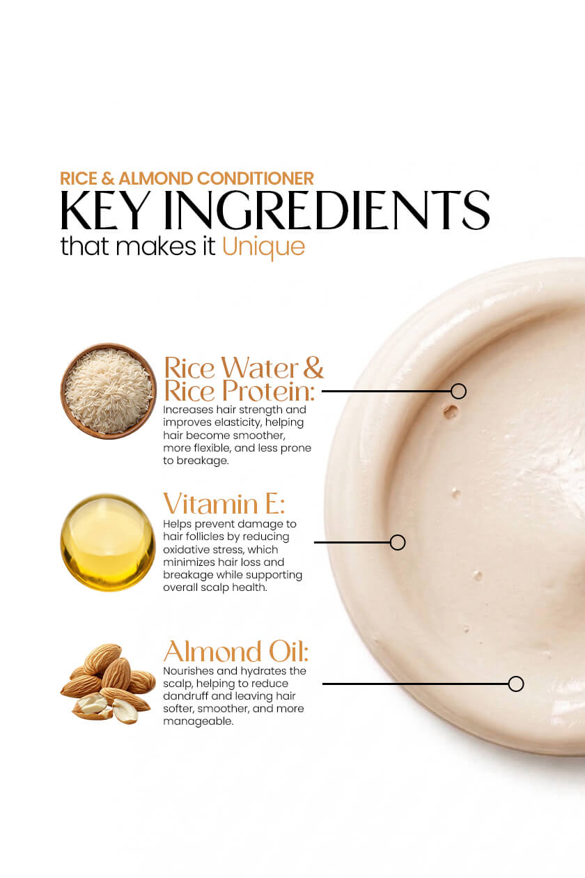 Rice & Almond Conditioner for Deep Moisture for Dry Hair