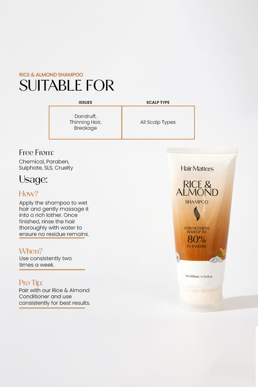 Rice & Almond Shampoo for Strong Healthy Hair